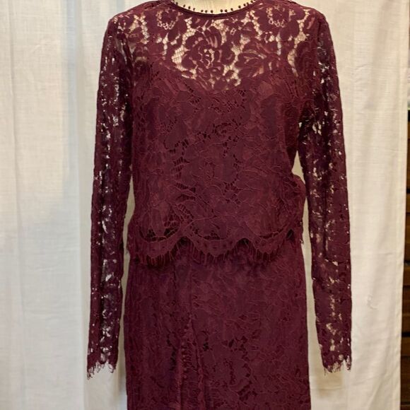 DO+BE TWO PIECE LACE SKIRT/TOP SET in purple - Picture 1 of 13